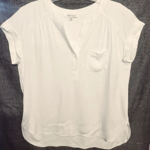 White cap sleeve blouse